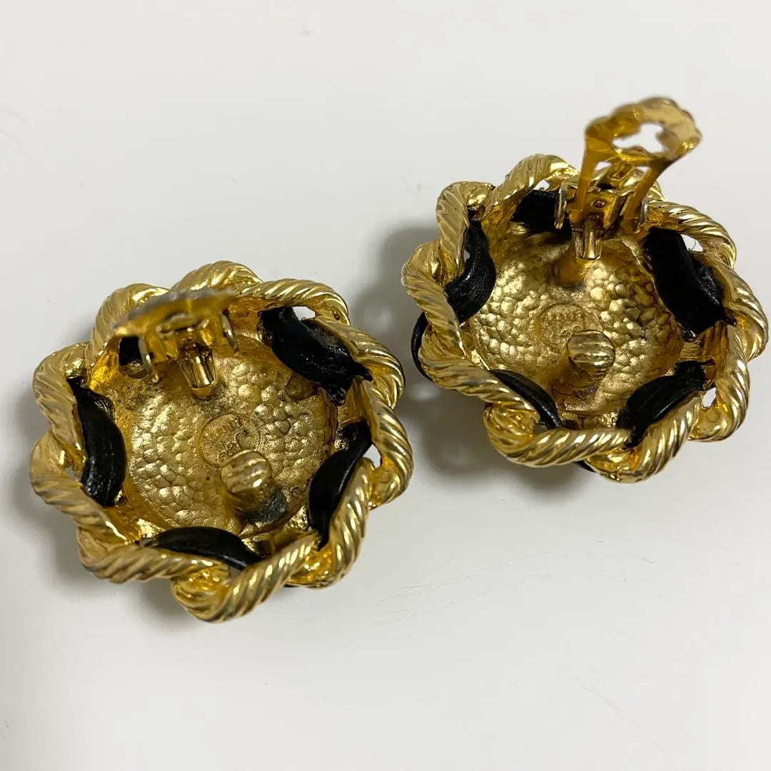 J&R Logo Vintage Large Earrings Gold Large