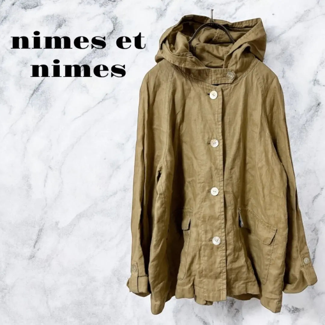 [Good condition] nimes et nimes hooded beige coat jacket