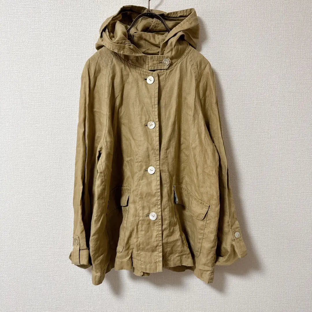 [Good condition] nimes et nimes hooded beige coat jacket