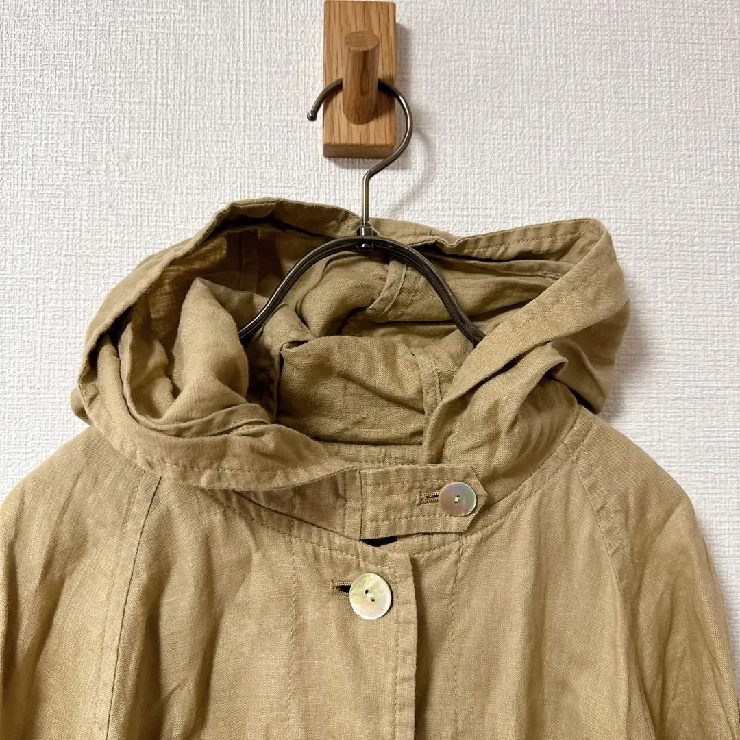 [Good condition] nimes et nimes hooded beige coat jacket