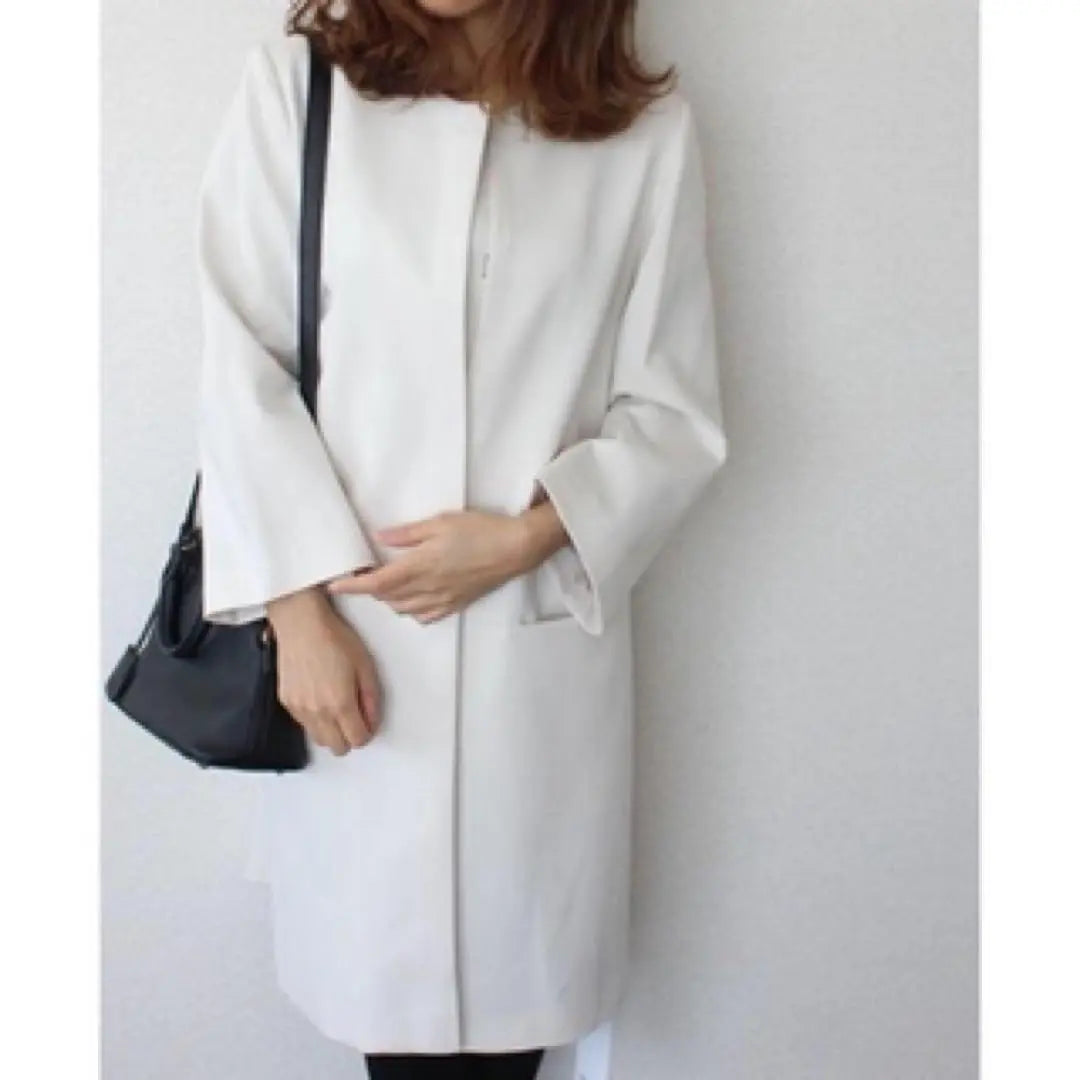 Freyidi no collar spring coat Ivory ceremony