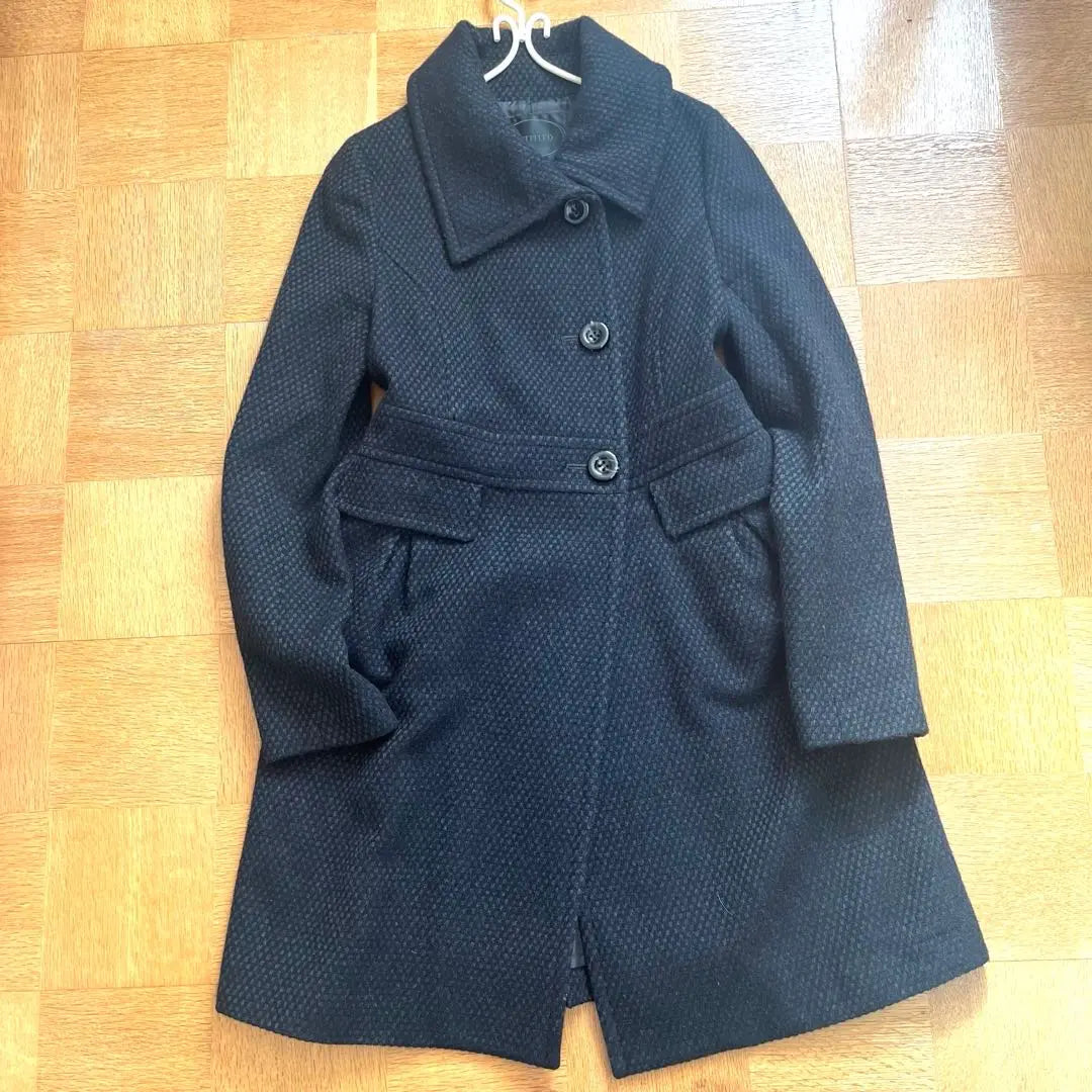 [Untitle] Wool Coat Angola Mixed Black M Size