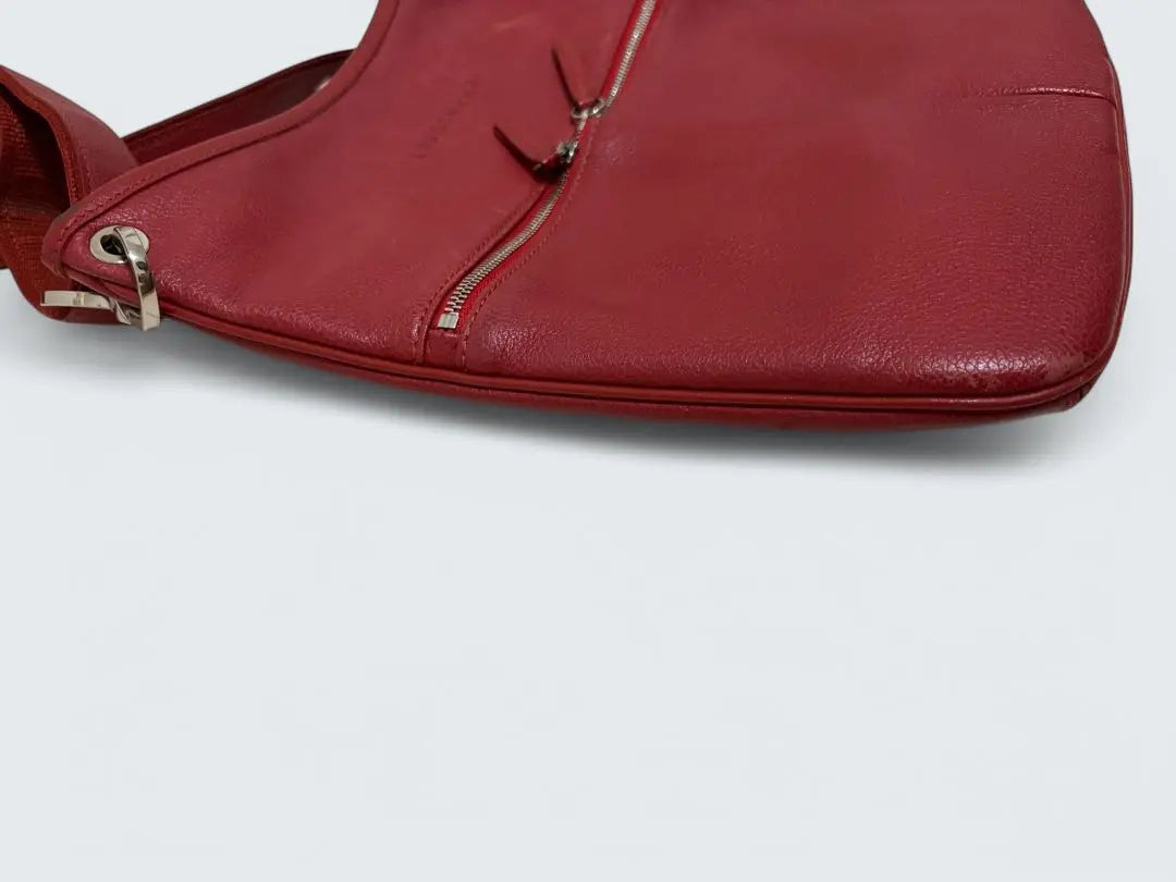 Longchamp shoulder bag in superb condition, Sacoche leather, red