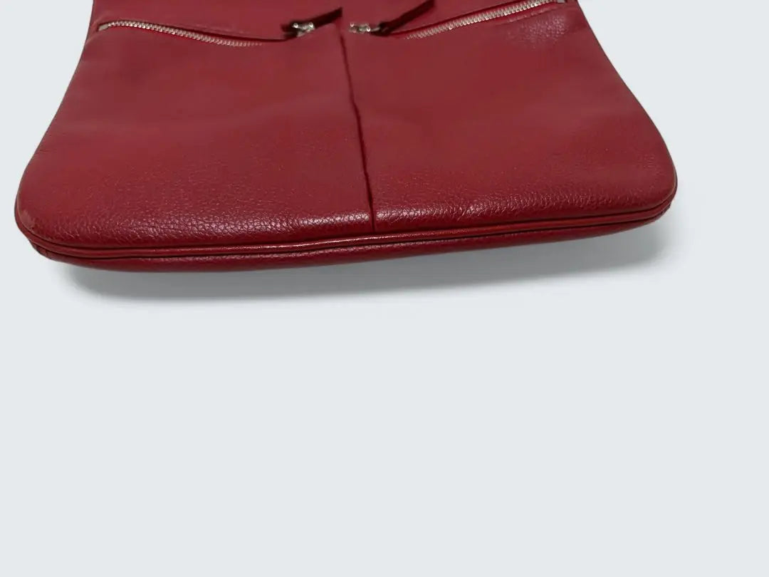 Longchamp shoulder bag in superb condition, Sacoche leather, red