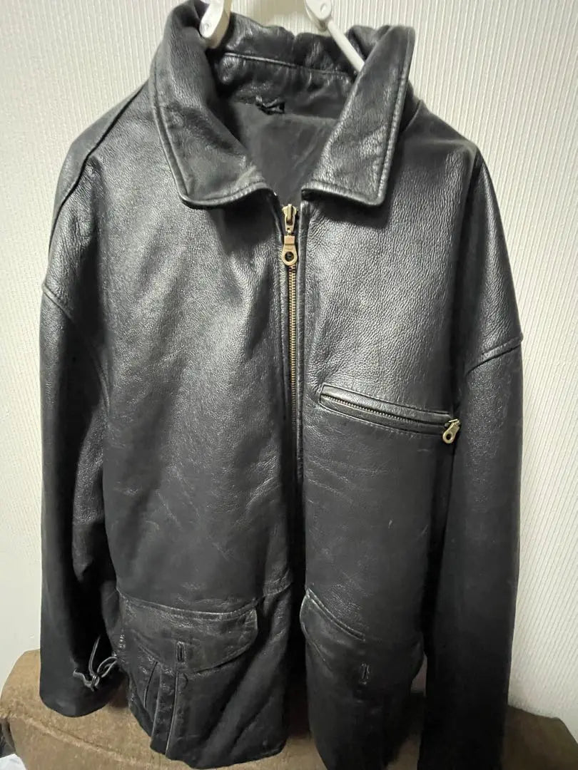 Black leather outerwear