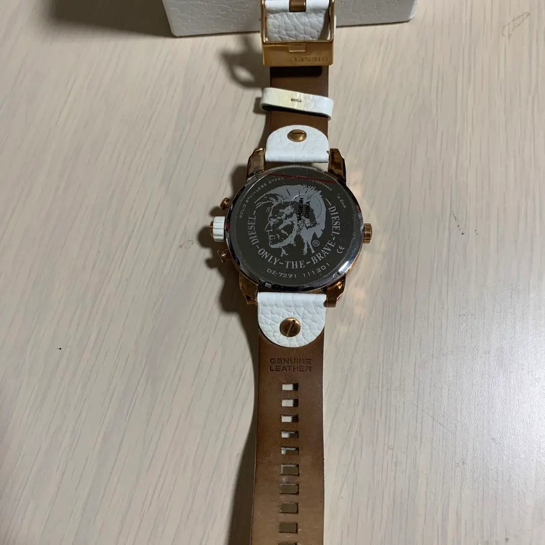 Diesel Pink Gold Color Leather Band Watch