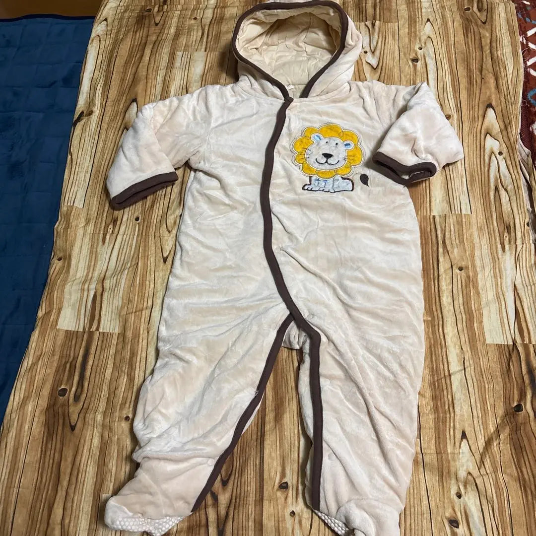 90 Fleece Romper with Lion patch | 90 ライオンワッペン付き　フリースロンパース