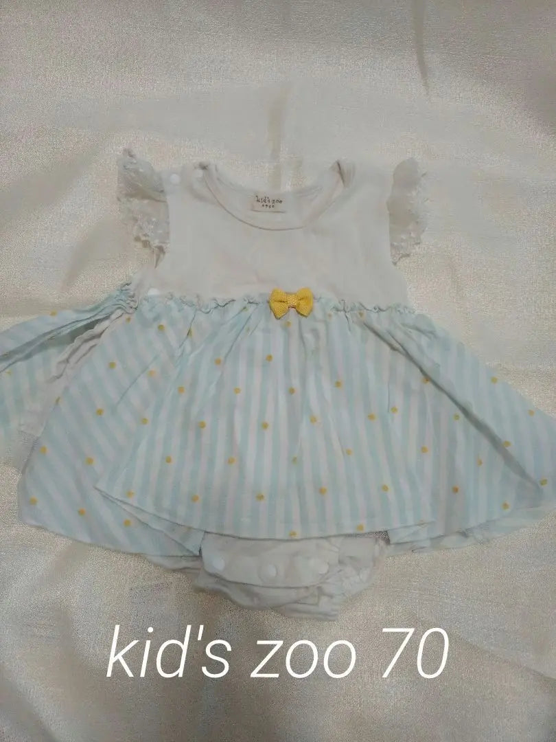 Kid's Zoo Kids Zoo Light Blue Striped Rompers (Ruffle Sleeves)