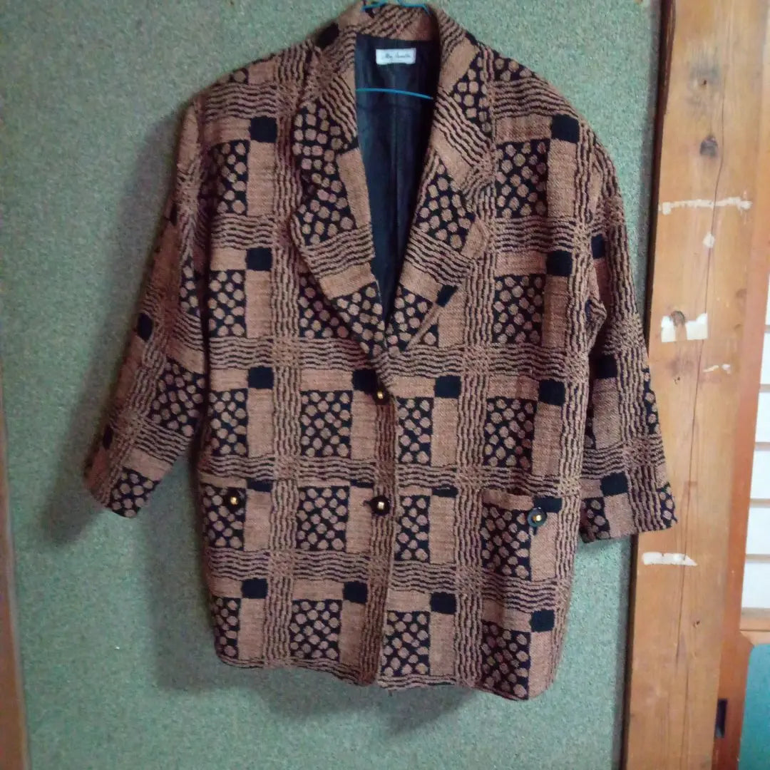 Chaqueta sastre cuadros marrón y negro | 茶色と黒のチェック テーラードジャケット