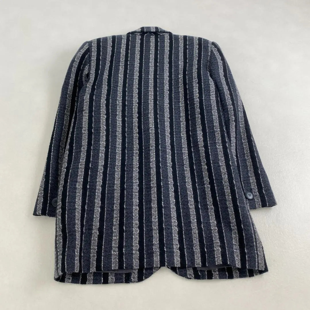 Christian Dior Tailored Jacket Striped Wool Navy Black