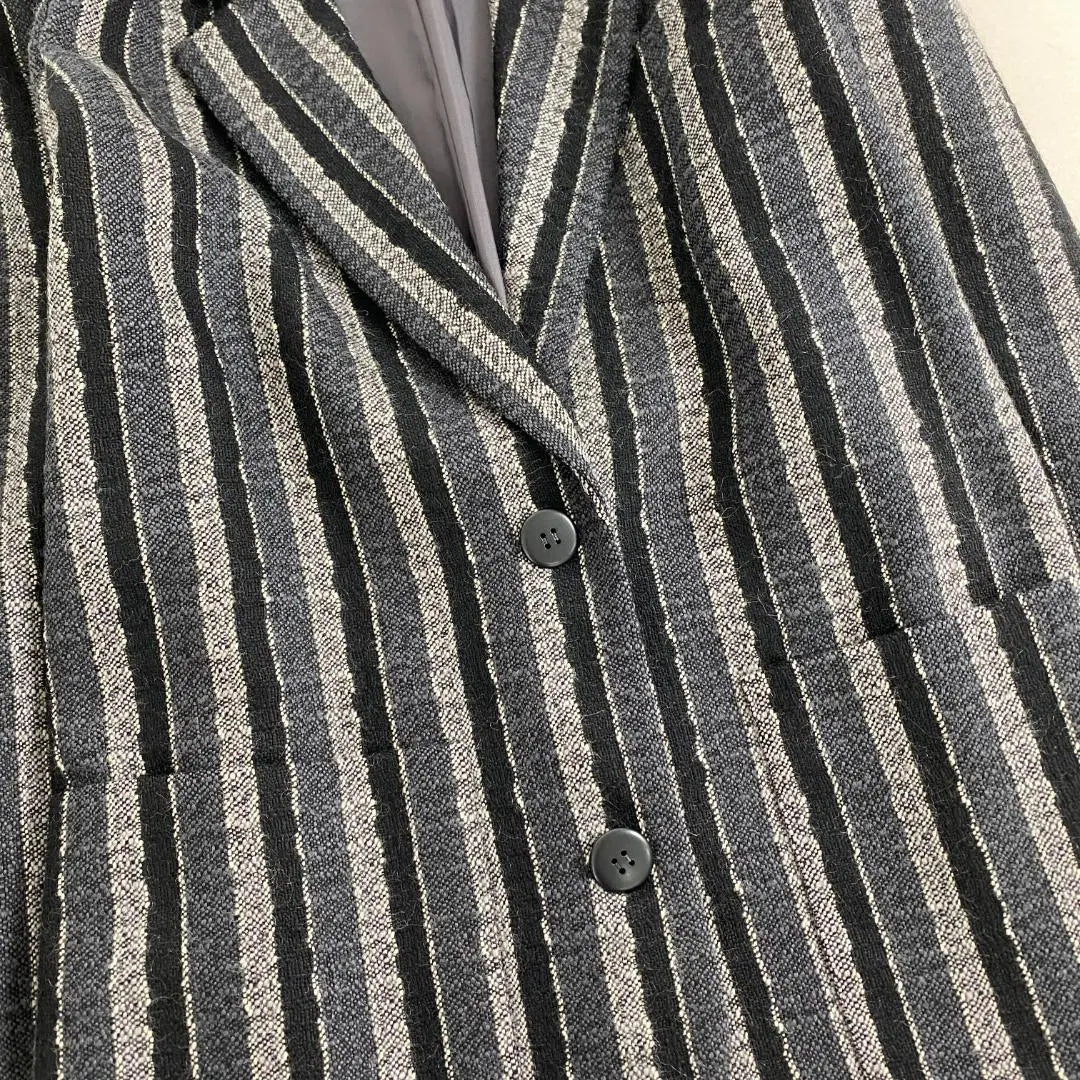 Christian Dior Tailored Jacket Striped Wool Navy Black