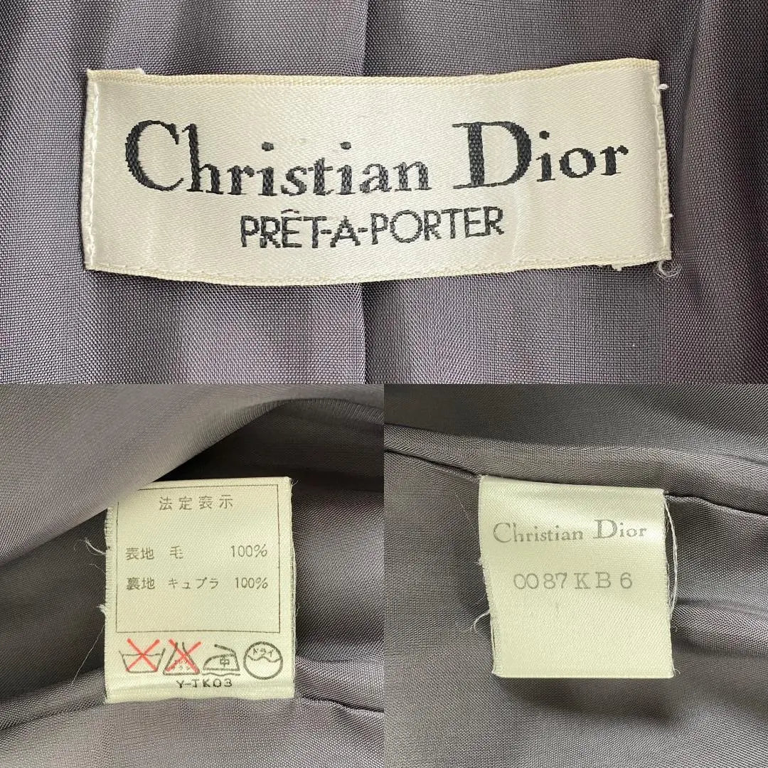 Christian Dior Tailored Jacket Striped Wool Navy Black