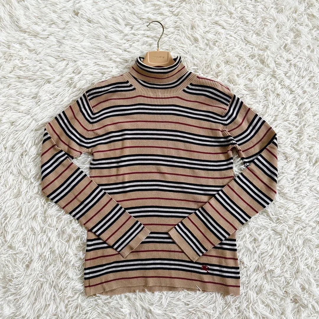 [Unused only on the item] Burberry Black Label ♡ Turtleneck striped knit ♡ 2