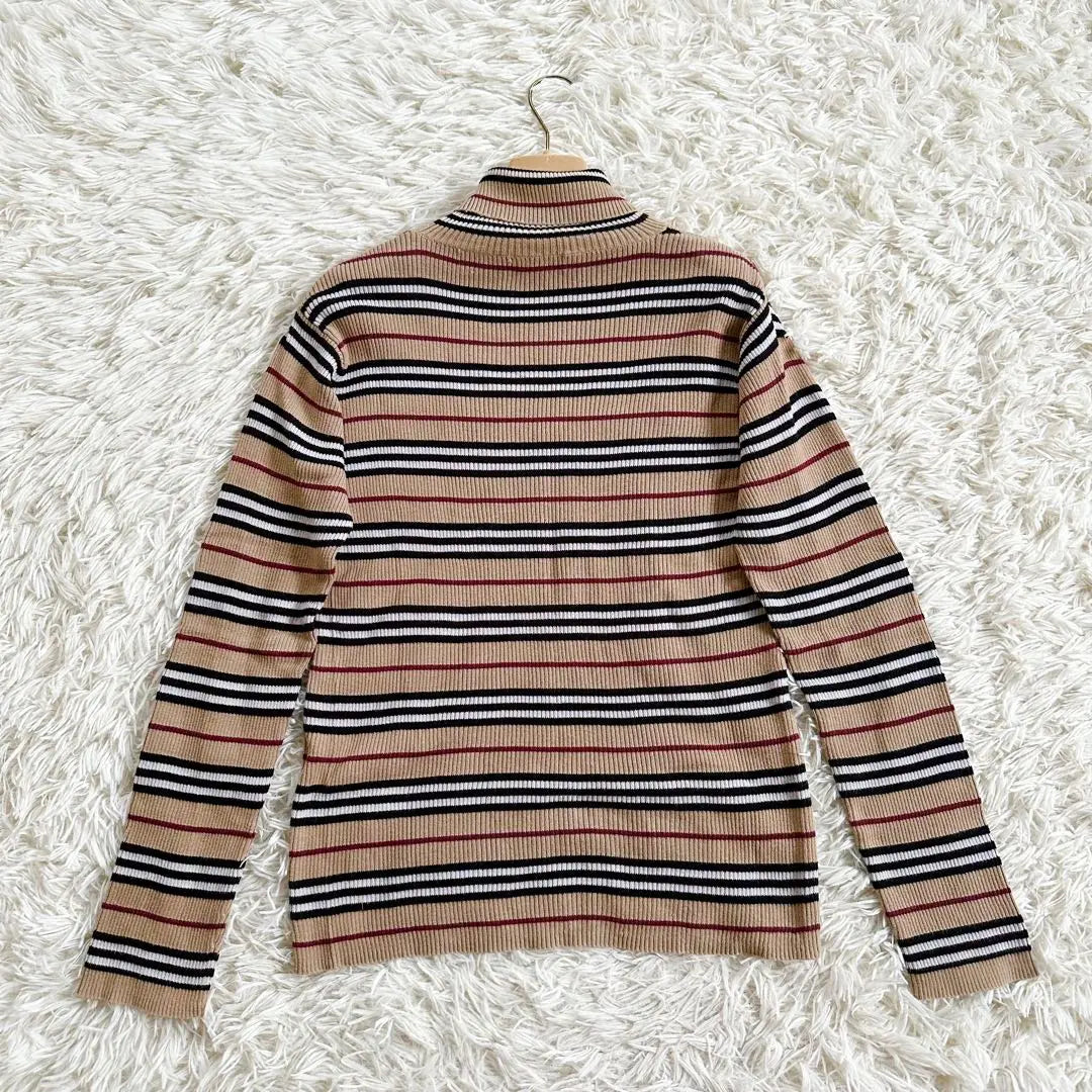 [Unused only on the item] Burberry Black Label ♡ Turtleneck striped knit ♡ 2