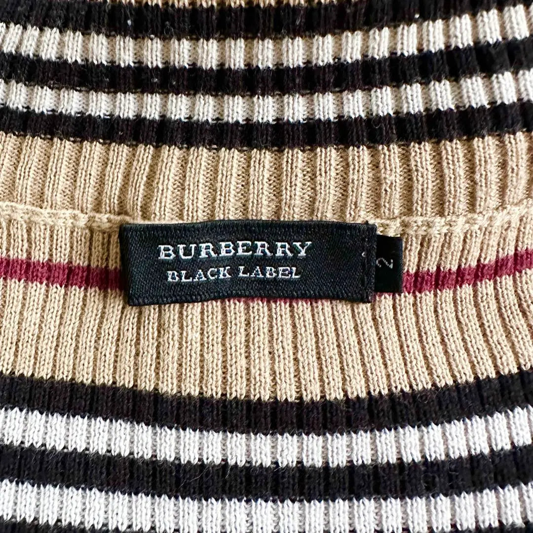 [Sin usar solo en el artículo] Burberry Black Label ♡ Jersey de punto a rayas con cuello alto ♡ 2