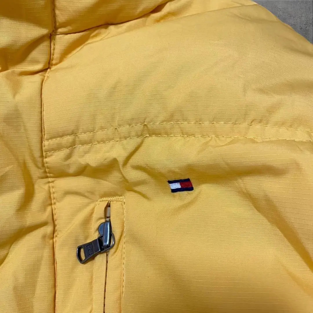 Chaqueta de plumas Tommy Hilfiger para hombre reversible azul marino amarillo