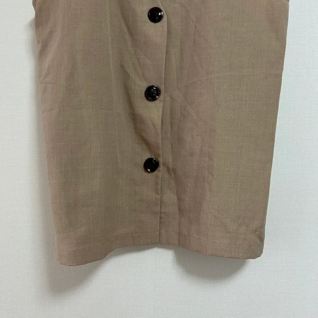 Ladies thin best grees V -neck M L brown adult fashionable button | レディース 薄手ベスト ジレ Vネック M L ブラウン 大人 オシャレ ボタン