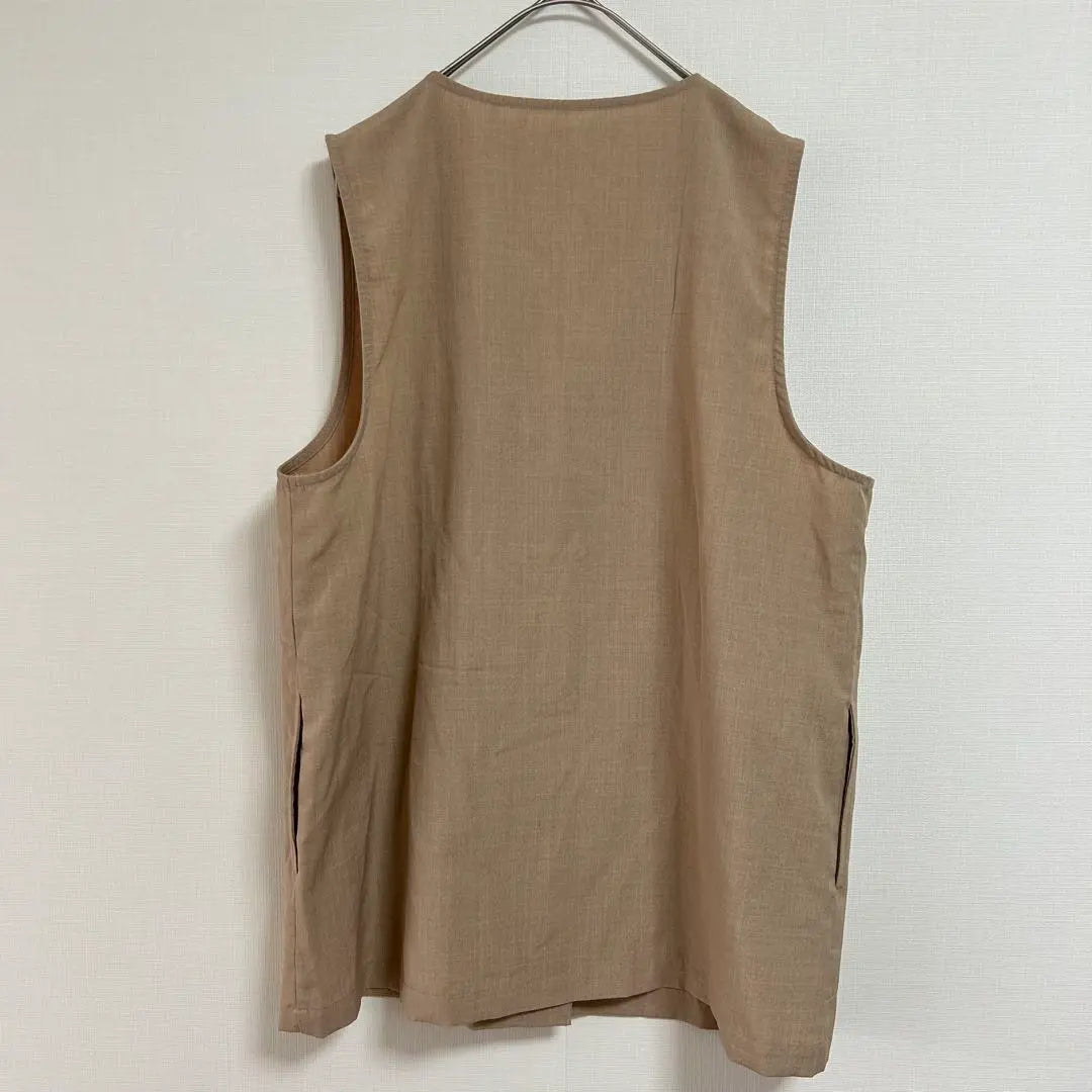 Ladies thin best grees V -neck M L brown adult fashionable button | レディース 薄手ベスト ジレ Vネック M L ブラウン 大人 オシャレ ボタン