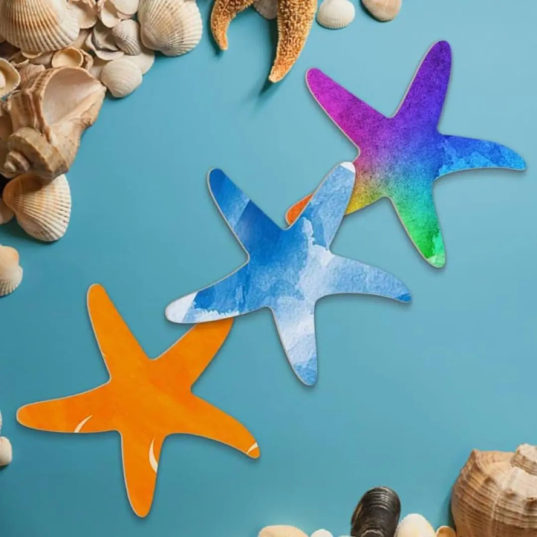 Weekend Sale❣️3 pieces Wooden slices Wood chips Starfish Summer vacation crafts Art and crafts