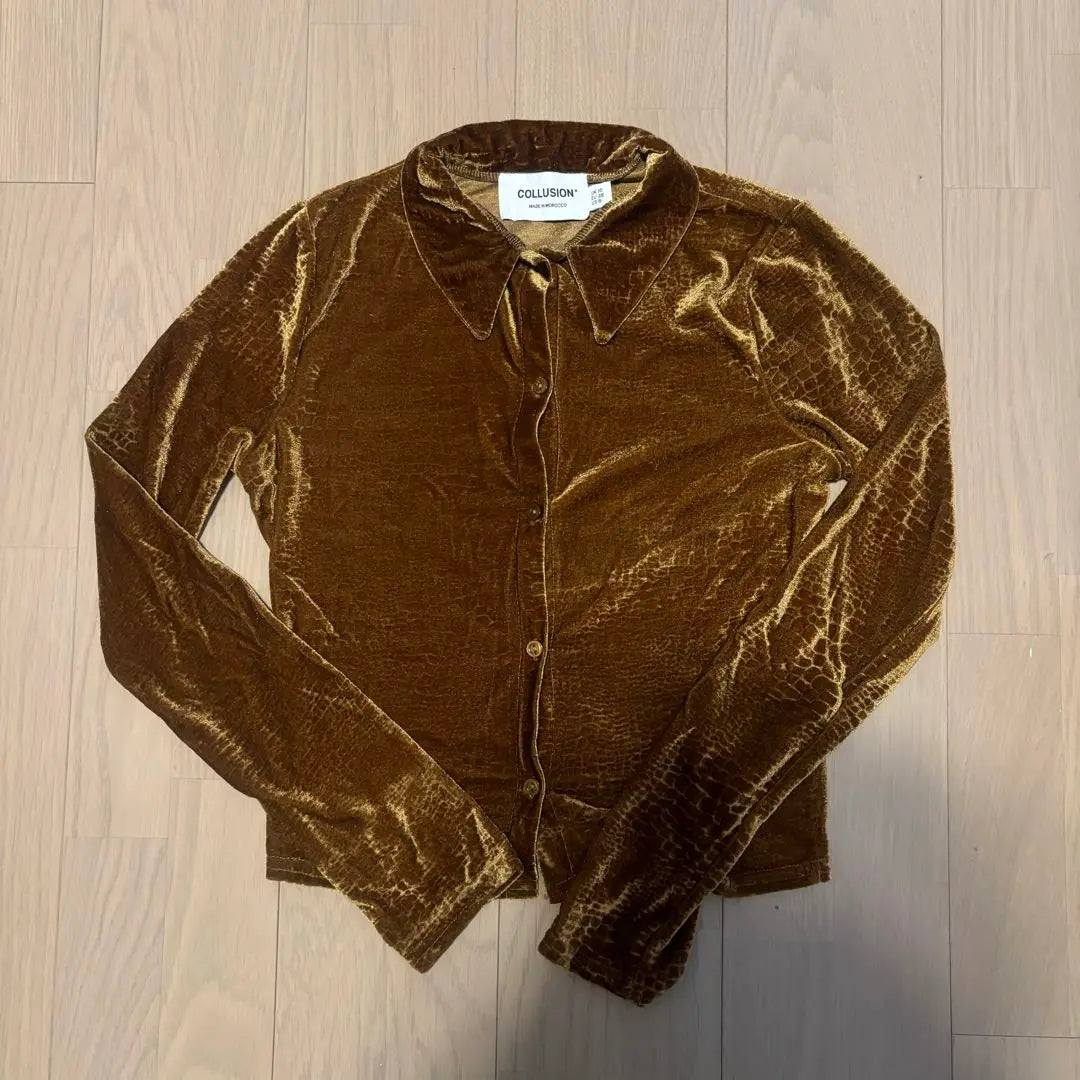 Y2K Velours Brown Knit Velor Brown Knit | Y2k velours brown knit ベロア ブラウン ニット