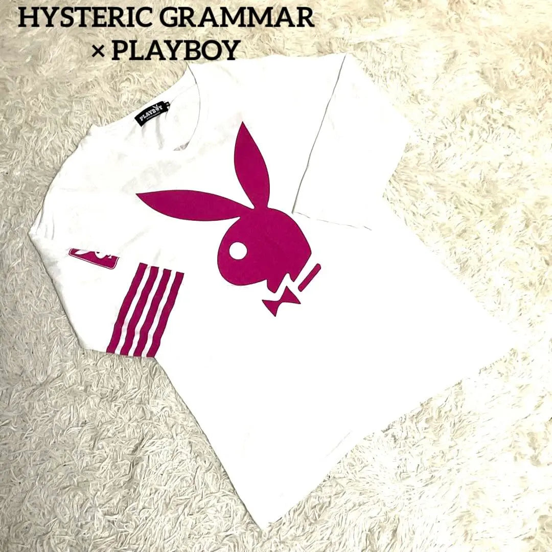 ♯208 HYSTERIC GRAMMAR × Playb logo T -shirt seven -minute sleeve M