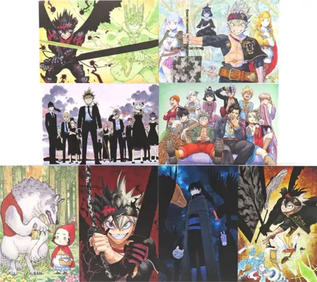 Black Clover 8 postcards that can be displayed