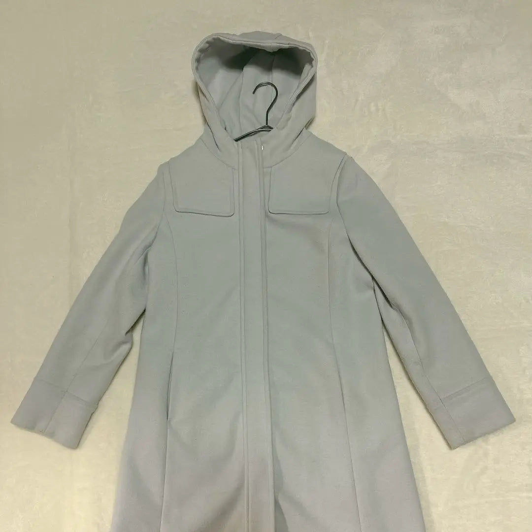 《Mercury Duo》 Long coat with hood [F] Light gray cold protection