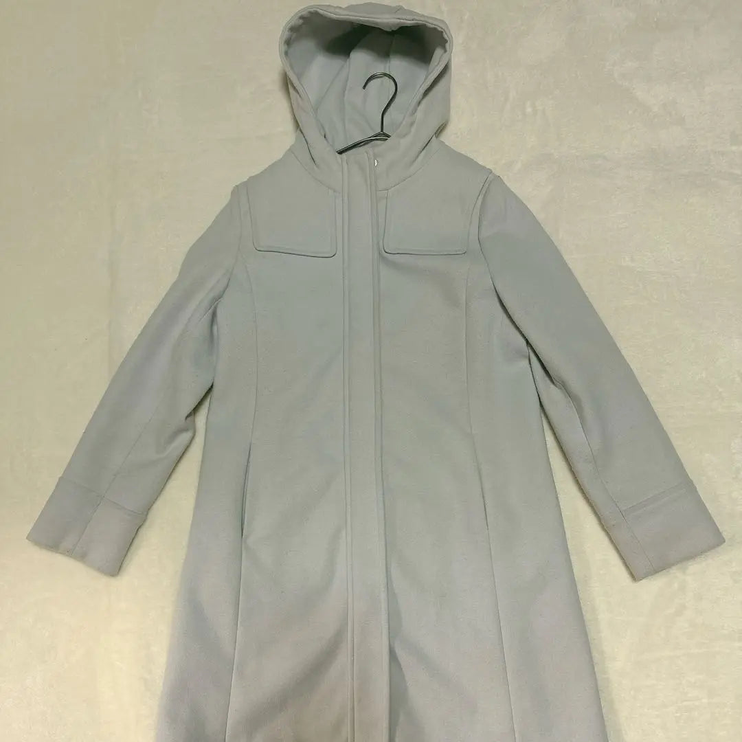 《Mercury Duo》 Long coat with hood [F] Light gray cold protection