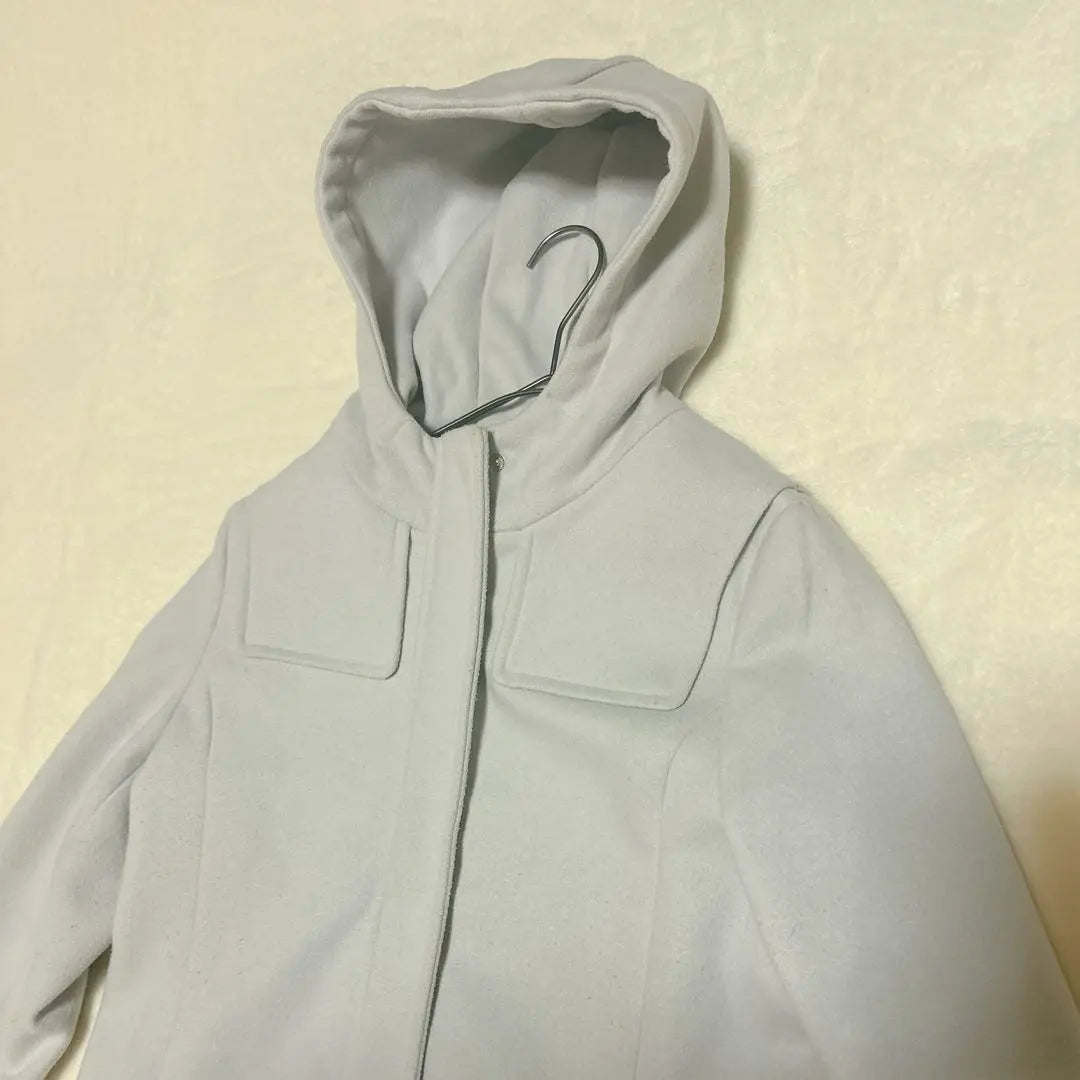 《Mercury Duo》 Long coat with hood [F] Light gray cold protection