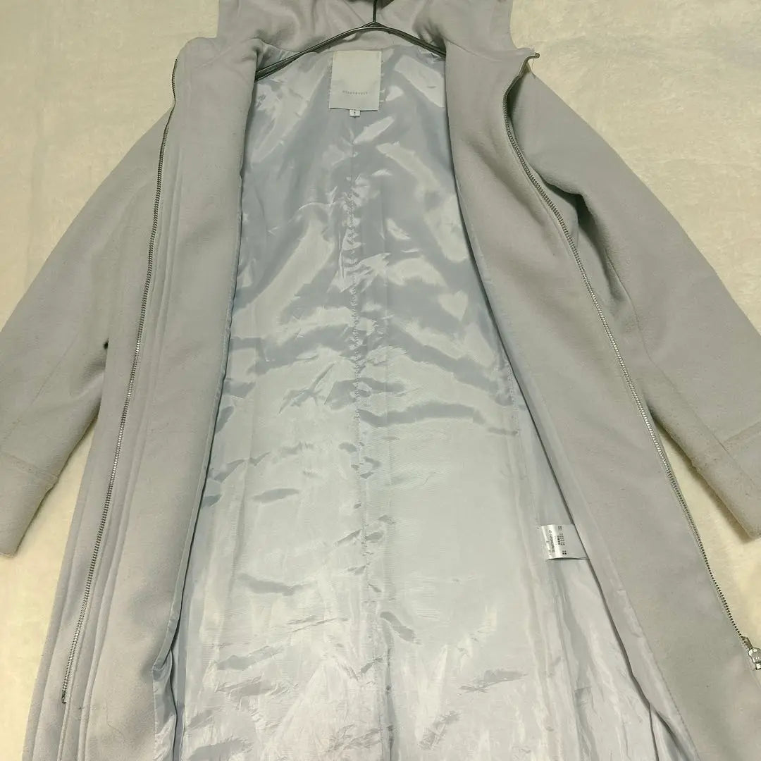 《Mercury Duo》 Long coat with hood [F] Light gray cold protection