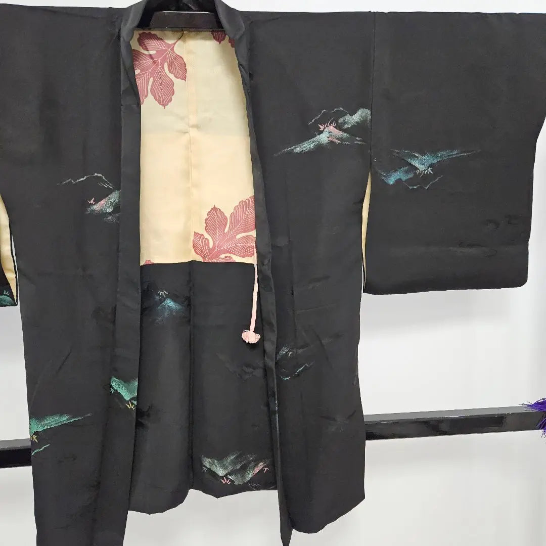 No. 90 Black Haori, Pure Silk, One Crest, Kimono