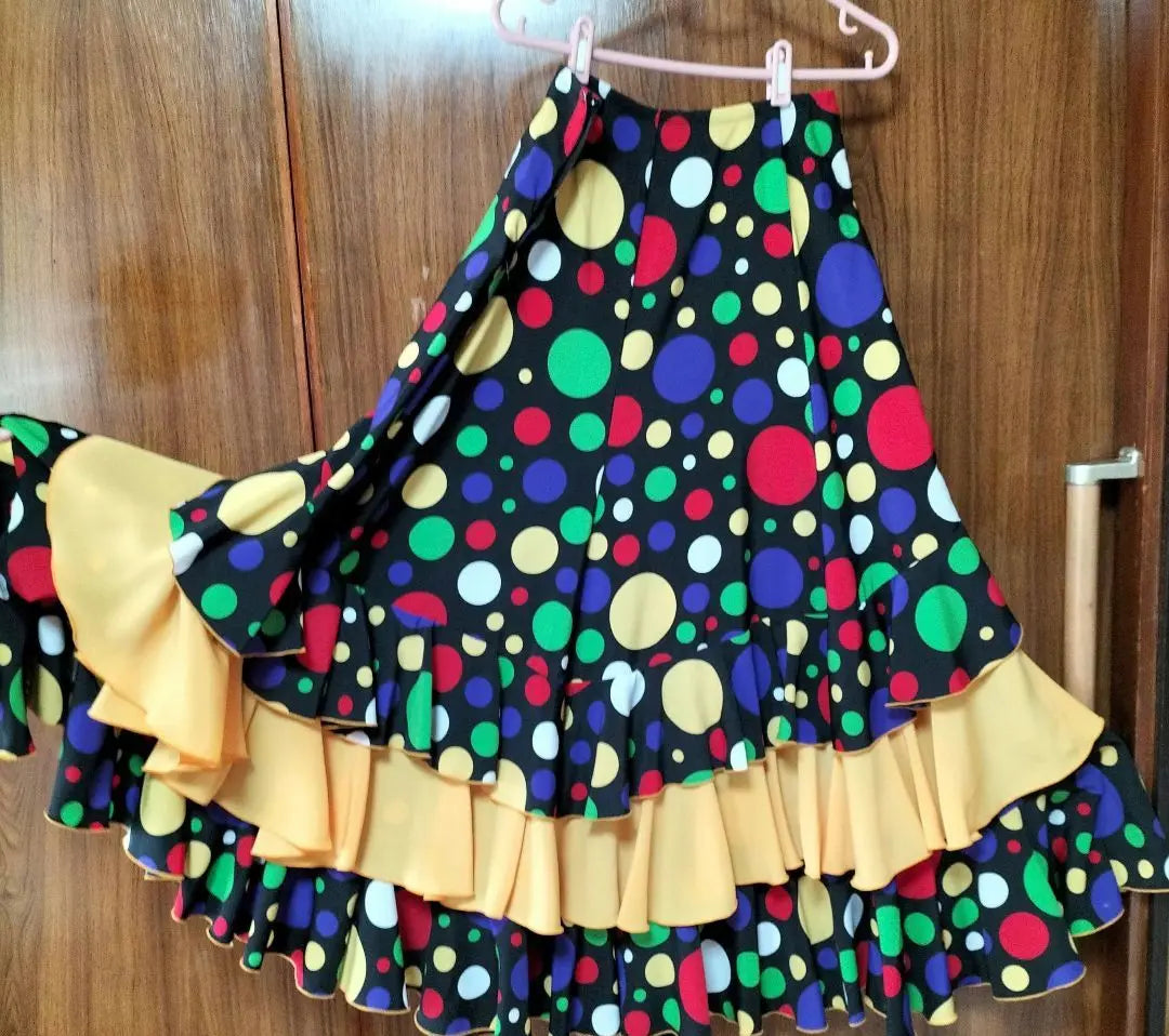 Flamenco Falda Skirt Polka Dots Colorful Frills