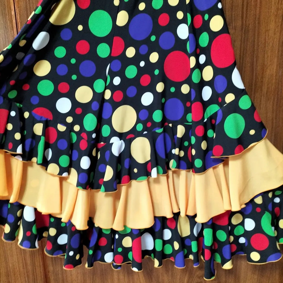 Flamenco Falda Skirt Polka Dots Colorful Frills