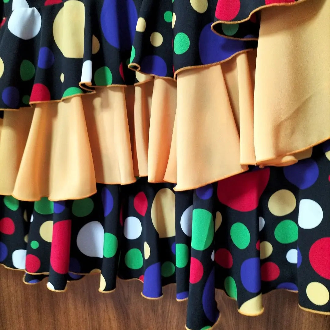 Flamenco Falda Skirt Polka Dots Colorful Frills