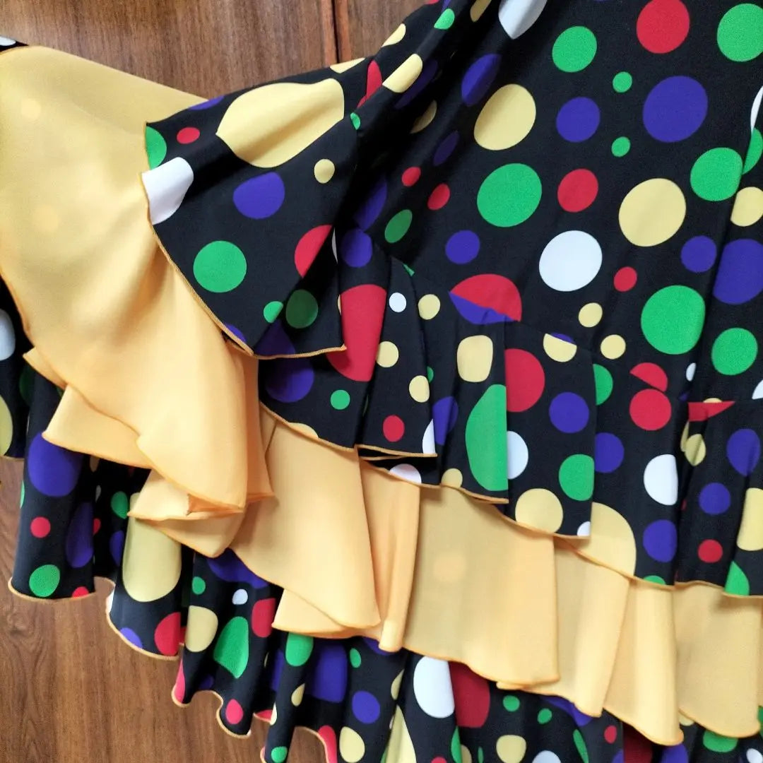 Flamenco Falda Skirt Polka Dots Colorful Frills