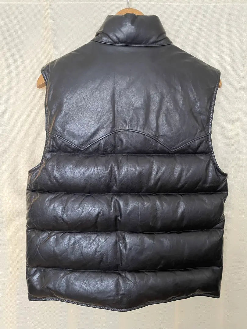 Unused tag included Ralph Lauren leather down vest 90s S