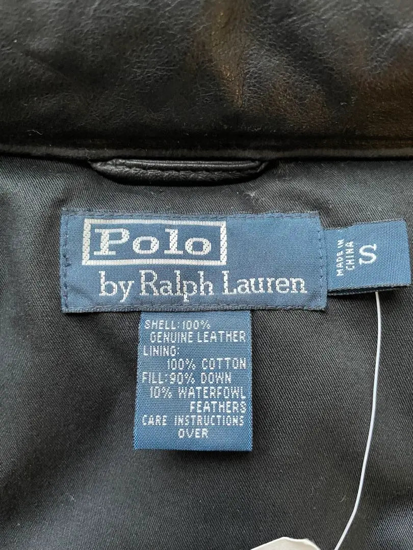 Unused tag included Ralph Lauren leather down vest 90s S