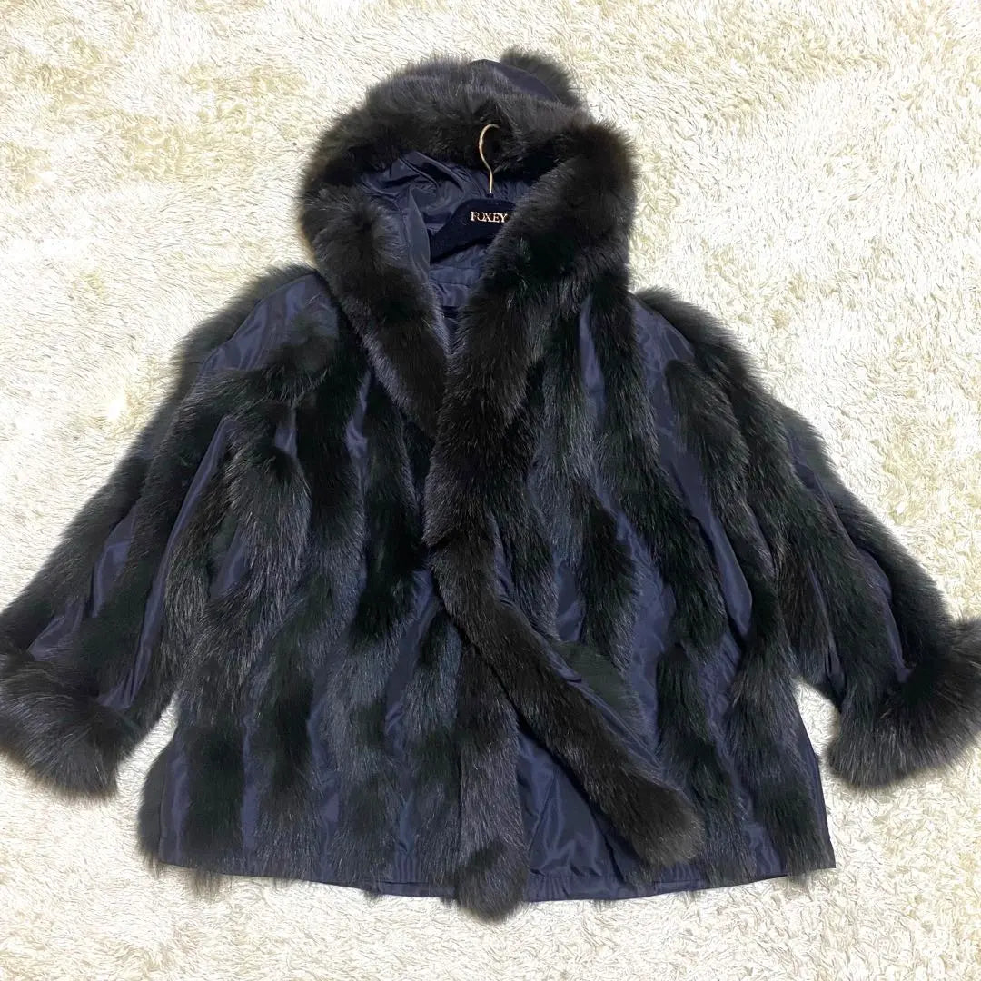 Reversible fur coat, large size, fox fur, real fur, lightweight