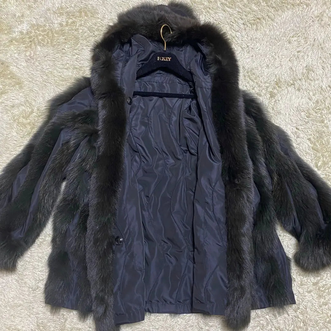 Reversible fur coat, large size, fox fur, real fur, lightweight