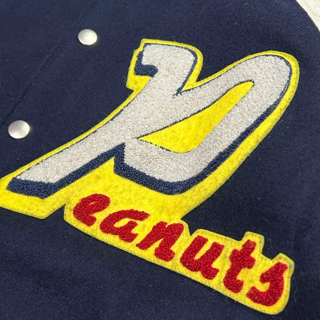 Rare!! ︎ 90S PEANUTS 200-piece limited edition full patch leather stadium jacket