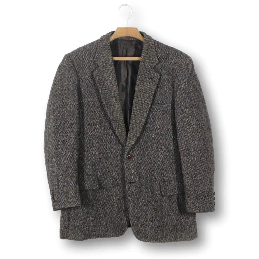 01 [Buen estado] Chaqueta Harris Tweed LL para hombre A7 XL marrón otoño/invierno