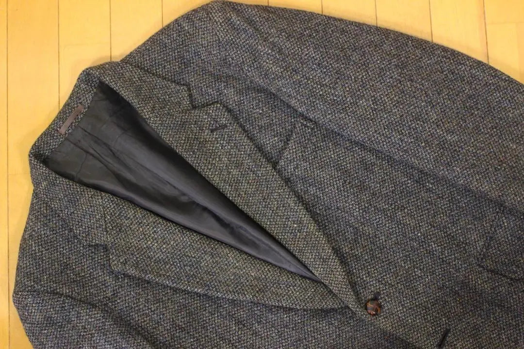 01 [Buen estado] Chaqueta Harris Tweed LL para hombre A7 XL marrón otoño/invierno