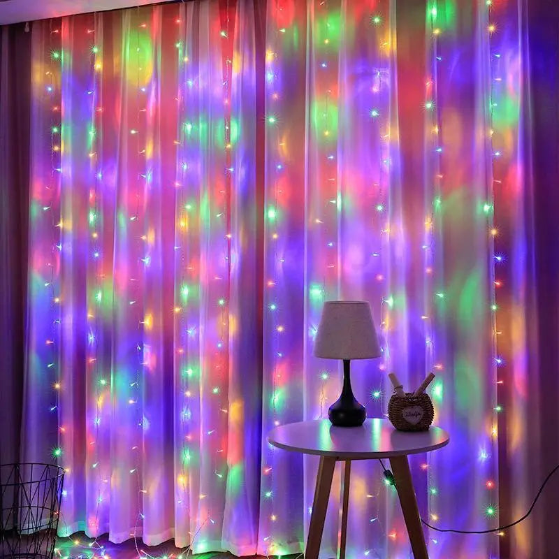 ★✨ Great value✨★Illumination Curtain Light 3m 300LED Colorful