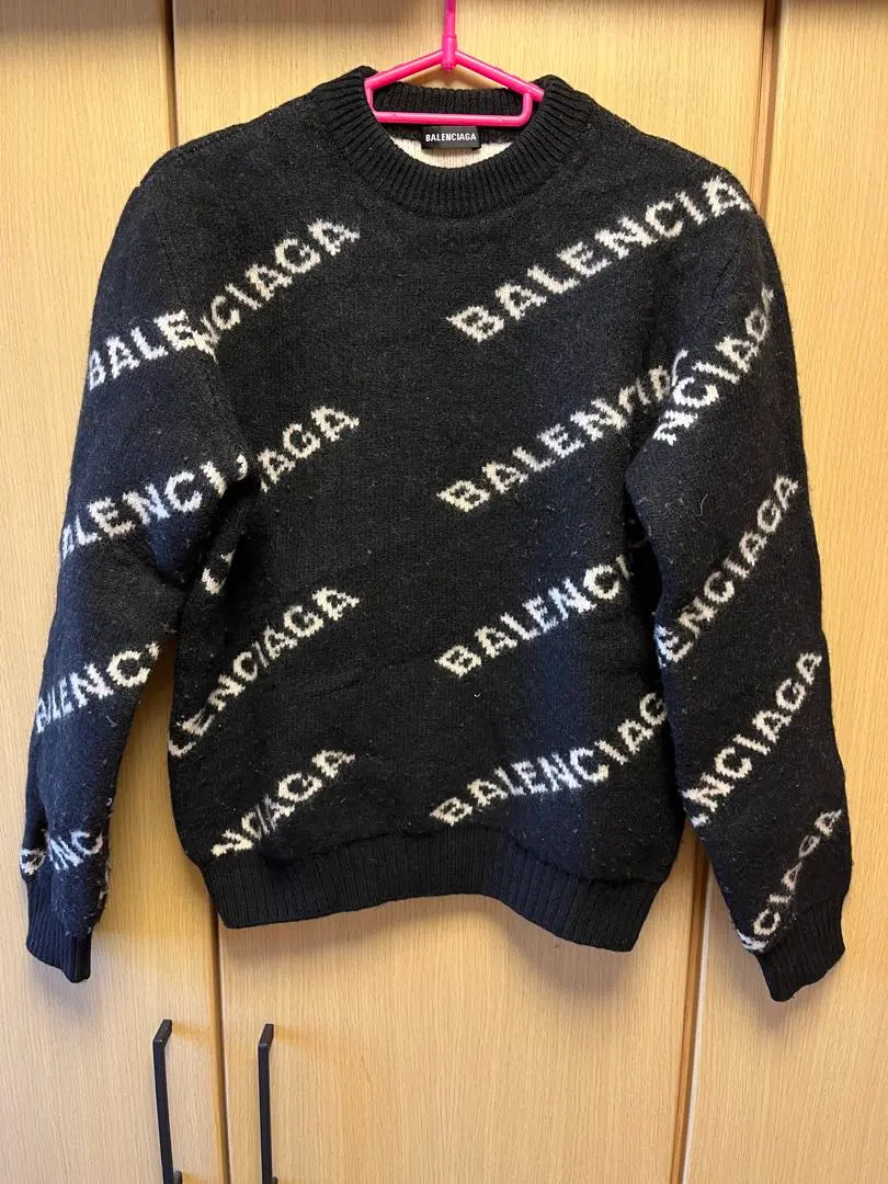 Official 18AW BALENCIAGA Balenciaga All-over Pattern Logo Knit