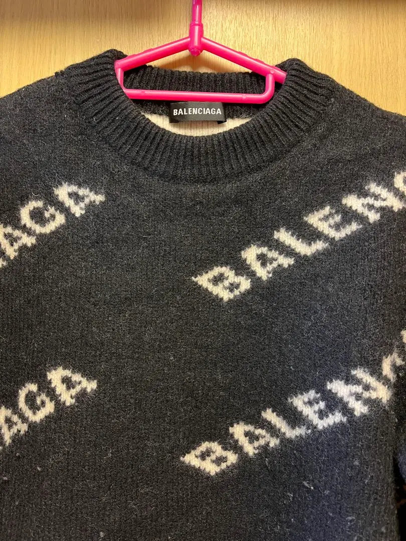 Official 18AW BALENCIAGA Balenciaga All-over Pattern Logo Knit