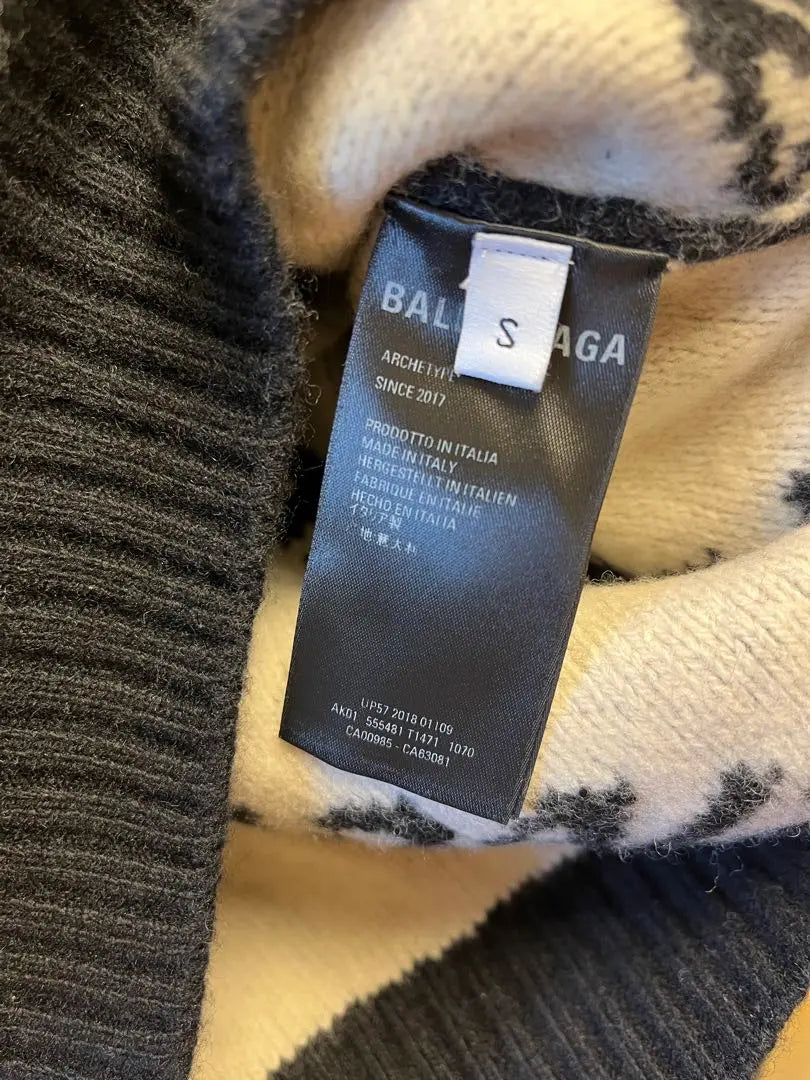 Official 18AW BALENCIAGA Balenciaga All-over Pattern Logo Knit