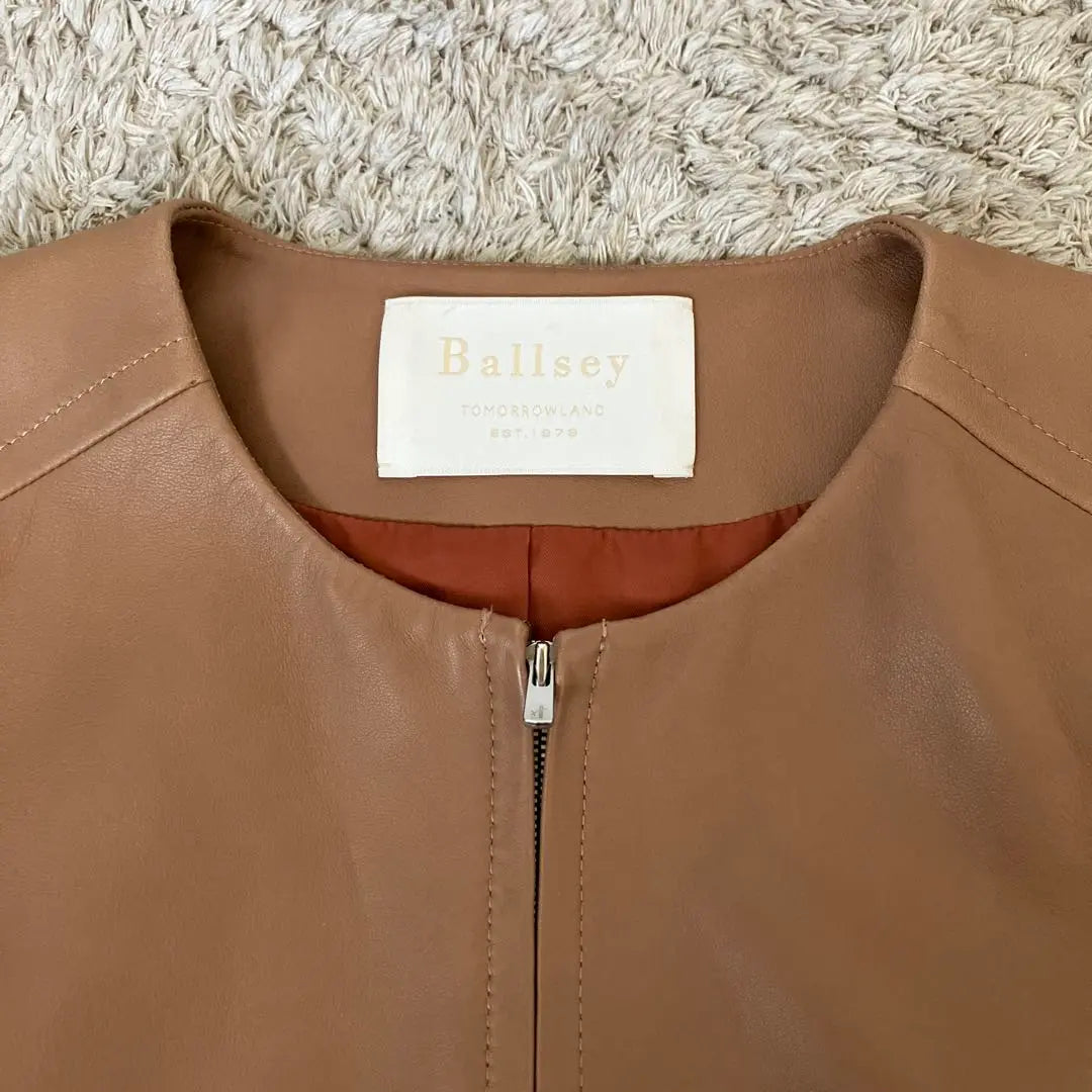 [Good condition✨] BALLSEY Lamb Leather Jacket Blouson No Collar S 36