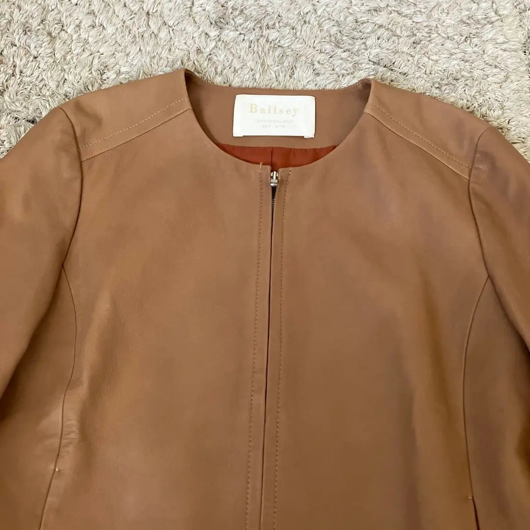 [Good condition✨] BALLSEY Lamb Leather Jacket Blouson No Collar S 36