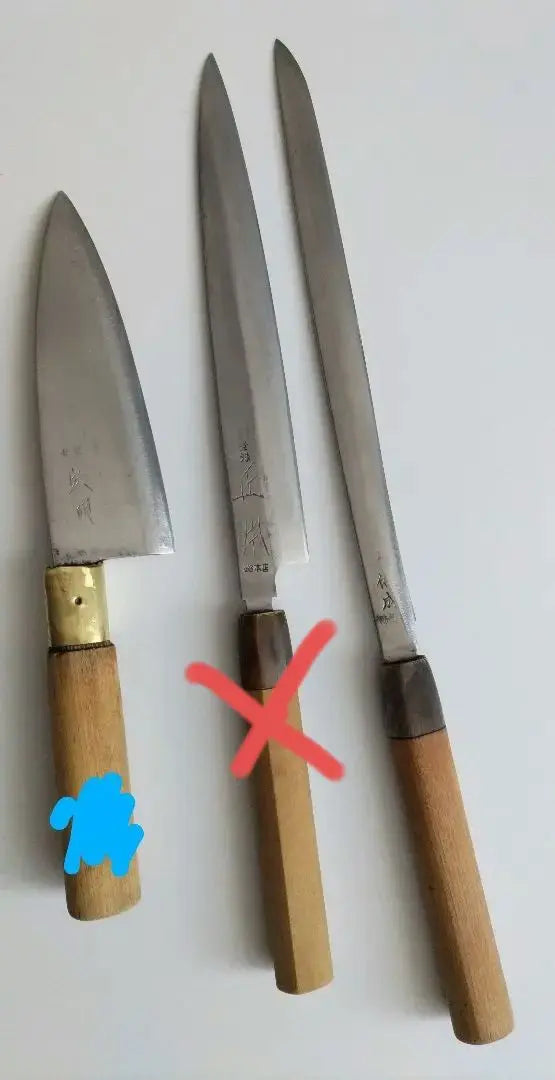 Cuchillo Deba, cuchillo Yanagiba, cuchillo japonés, 3 piezas vendidas al por mayor *Usado, artículos usados