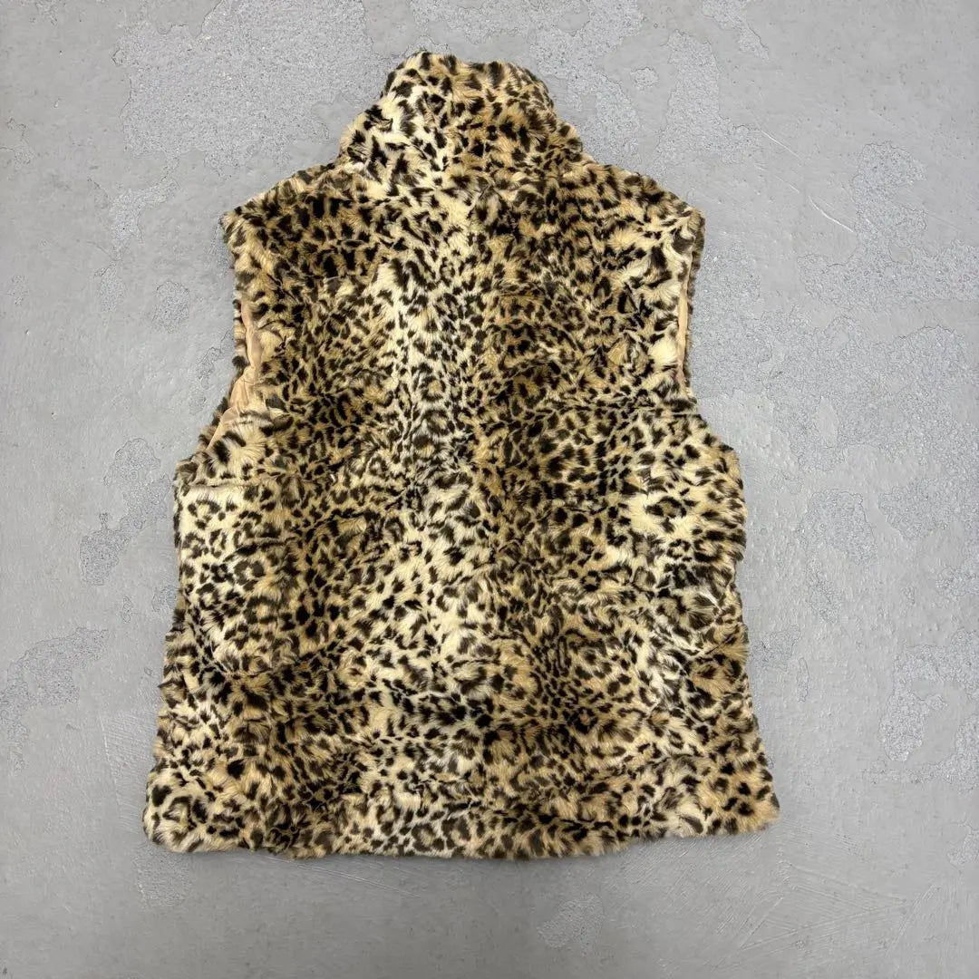 YA175 Y2K Fake Farbest Leopard Pattern Gal | YA175 y2k フェイクファーベスト ヒョウ柄 ギャル